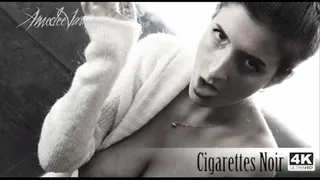 Cigarettes Noir - Noir Dame Smoking Cigarillo and Flashing Bodacious Boobies!