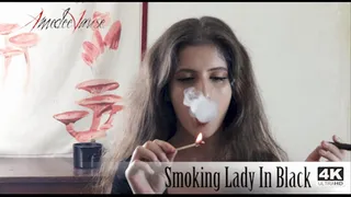 Smoking Lady In Black (SD, ) - Big Boobs & Cleavage Fetish Smoking Show!