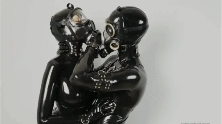 Latex couple gas masks virus protection #1