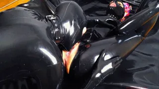 Sex with latex girl pussy eating doggystyle having huge orgasm v153