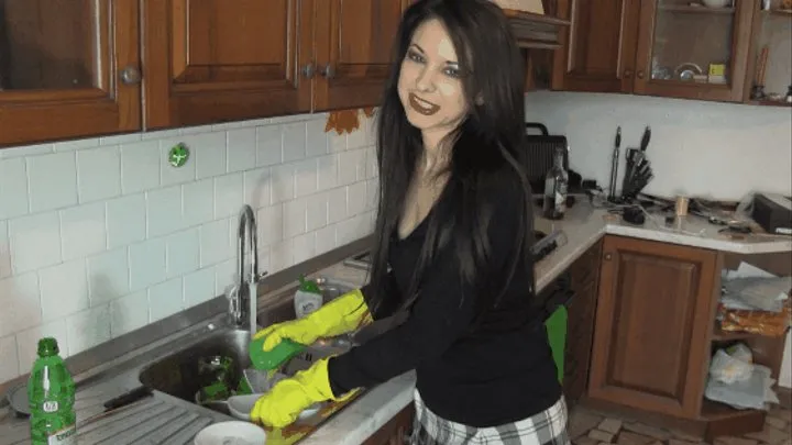 Gisy yellow rubber glove dishwashing!