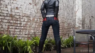 My Sexy Denim Jeans, Leather Biker Jacket and Stiletto Boots - FULL CLIP - HD