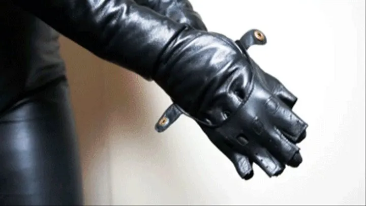 Wearing 2 Layers of Leather Gloves and Groping My Tight Leather Pants, plus Glove Removal - FULL CLIP - HD