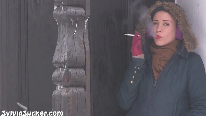 Lady Of Winter II - Goddess Sylvia Chrystal Eve 120's Cigarette Outdoor Smoking