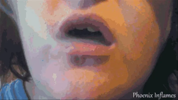 Smoking with Mouth & Nose Close Ups-BBW Smoking