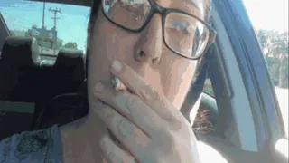 Smoking Leisurely Drive-Riding in a Car