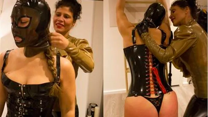 Mistress Kim enjoys spanking her female sub