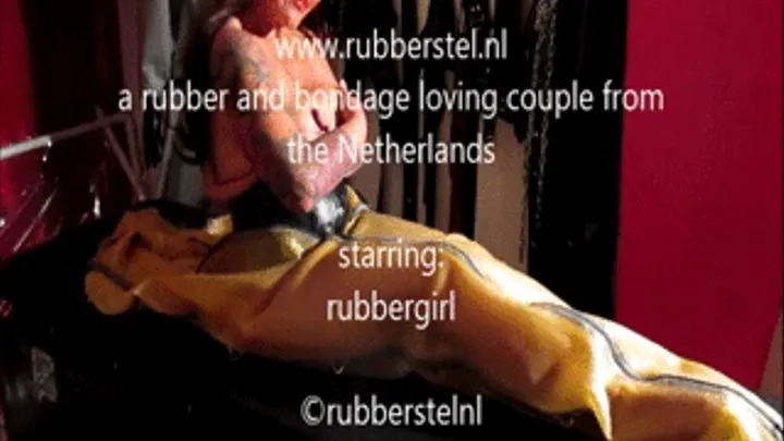 rubbergirl in studio-gum sleepsack