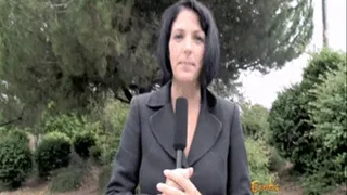 Brunette reporter cougar penetrated deeply by a massive fat cock