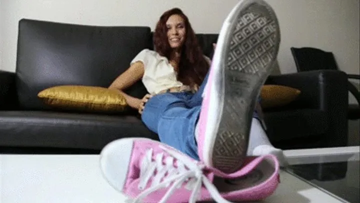 Pretty pink canvas sneakers