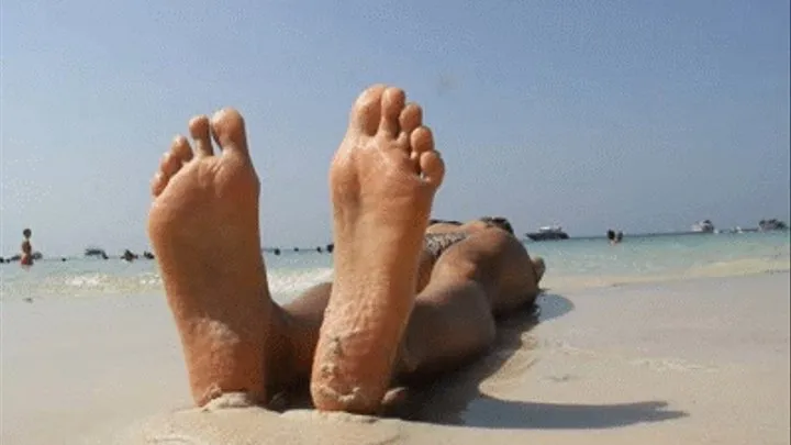 Foot play on the beach