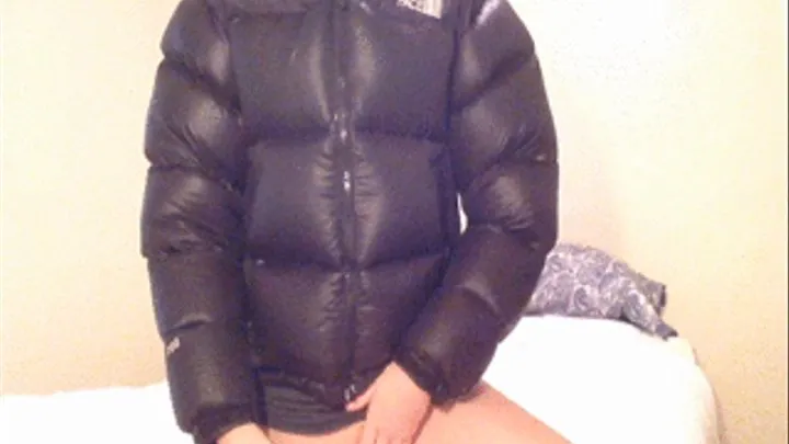 Extra Puffy Black Jacket Vibrator Play