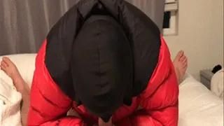 Red North Face Puffy Jacket BJ