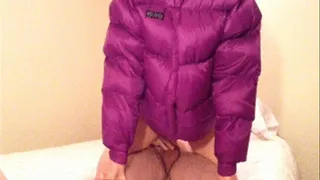 Purple Puffy Jacket Reverse Cowgirl