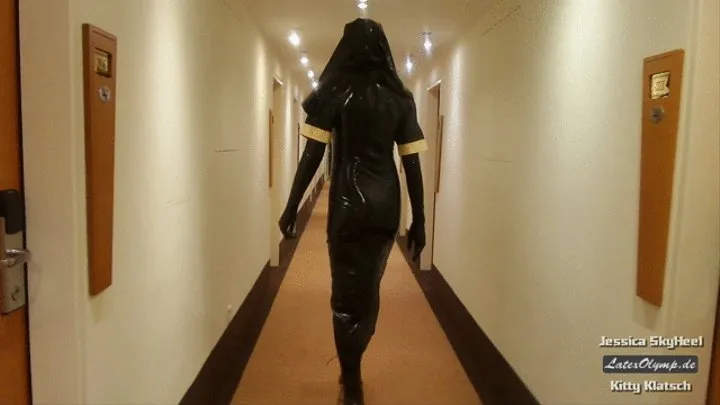 2 Latex nun walking trought the hotel