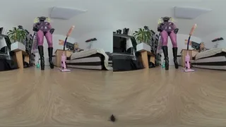 Sweating Shemale Rubberdoll playing with fucking machine POV VR 180° 3D SBS 60fps 3840x1920