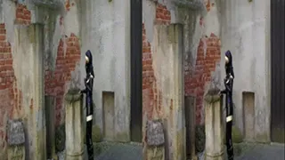 3D Latex Nun girl in an church (Stereoscopic 3D-SBS)