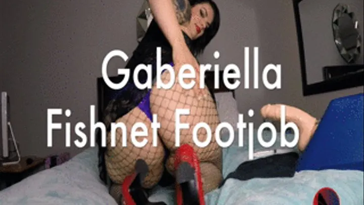 Ruby Red heels fishnet Footjob