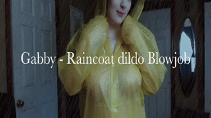 Plastic Raincoat pov blowjob with condom