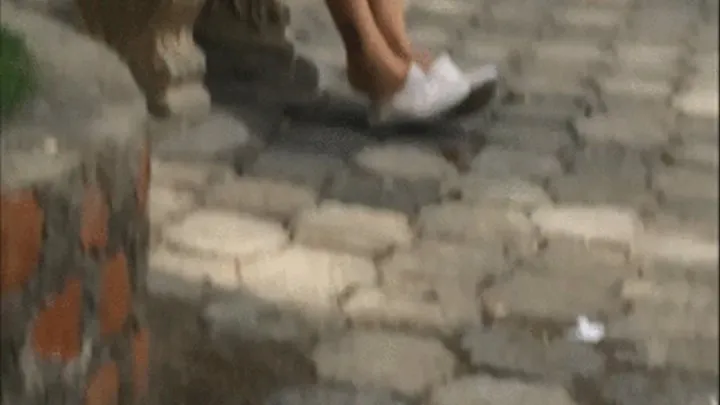 Candid Latin Girl Crushing And Dangling Sneakers