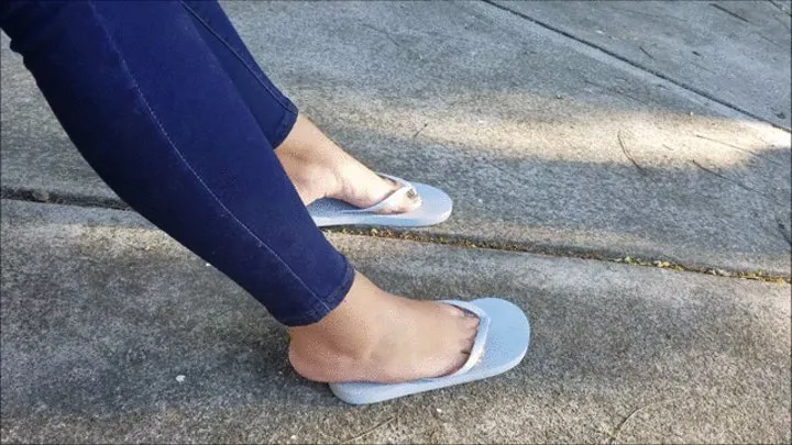 Friend Shoeplay at park in Flip flops part 2