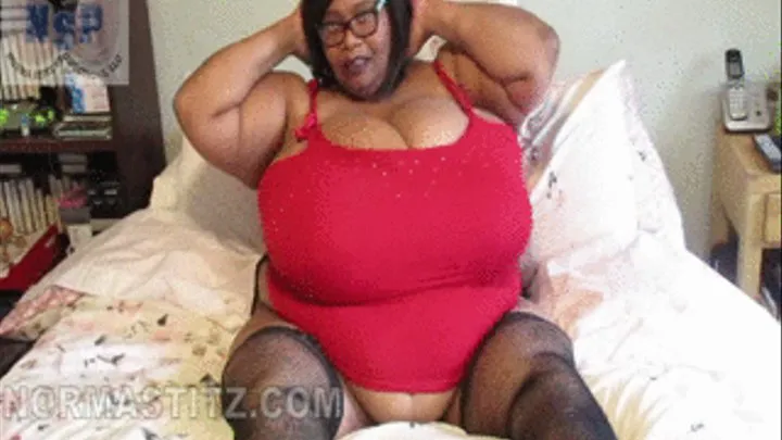 NORMA STITZ STUFFED BRA ALL RED ON THE BED