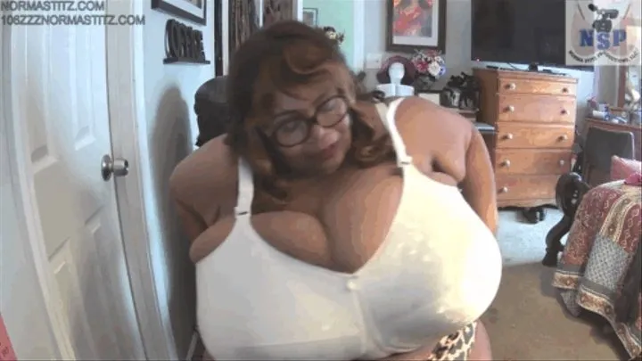 NORMA STITZ THE BIKINI TOP, HUGE WHITE BRA, HUGE TITS