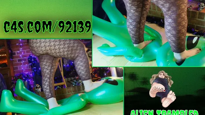 ALIEN TRAMPLED - Miss Brandi Sparxxx, tramples inflatable