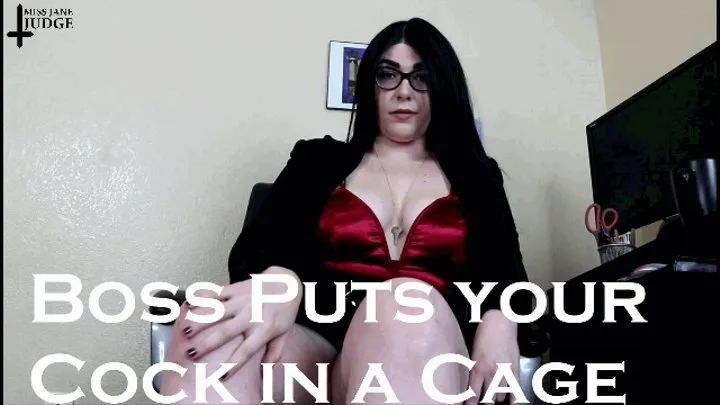 Boss Puts your Cock in a Cage