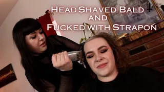 Head Shaved Bald and Fucked with Strapon - -with Lita Lecherous and Jane Judge in this salon haircut fantasy with a sexy barber shaving long hair in a black cape, neck closeups and a blowjob during the headshave, and a razor shave and oiling to smooth