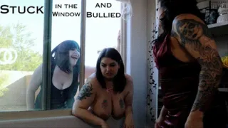 Stuck in the Window and Bullied - Featuring Sydney Screams, Virah Payam, and Jane Judge with Lesbian Roommate Humiliation, Predicament Bondage, BBW Ass in Granny Panties Outside and Embarrassed Naked