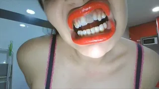 RED LIPS, TEETH AND ERASER