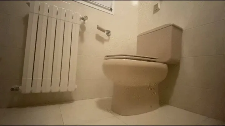 smoking in toilet with a lot of surprise