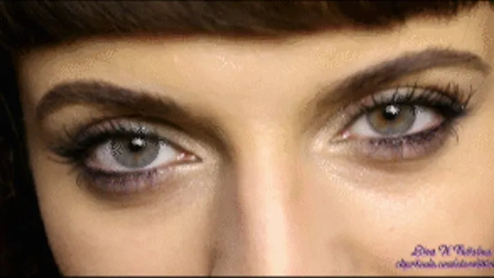 I want you to sink into my gorgeous green eyes! Flirting. Close-up.