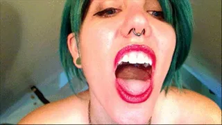 Cum in my wide, red mouth