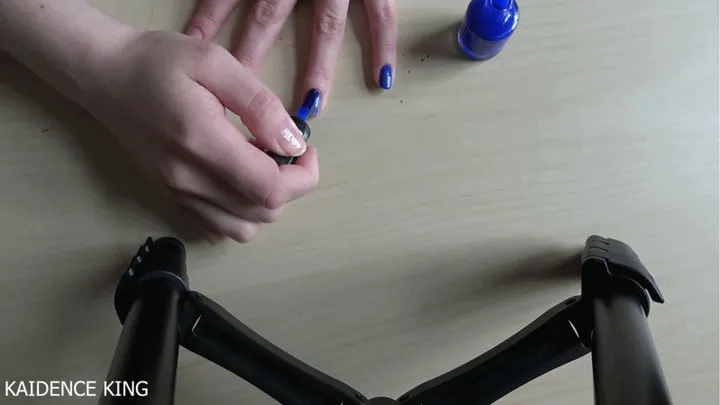 Blue nail polish fetish ( )