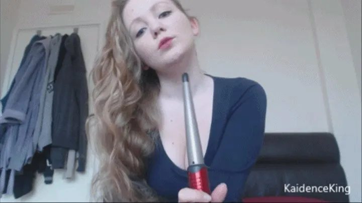 Watch me suck and fuck myself in every hole with my curling iron ( )