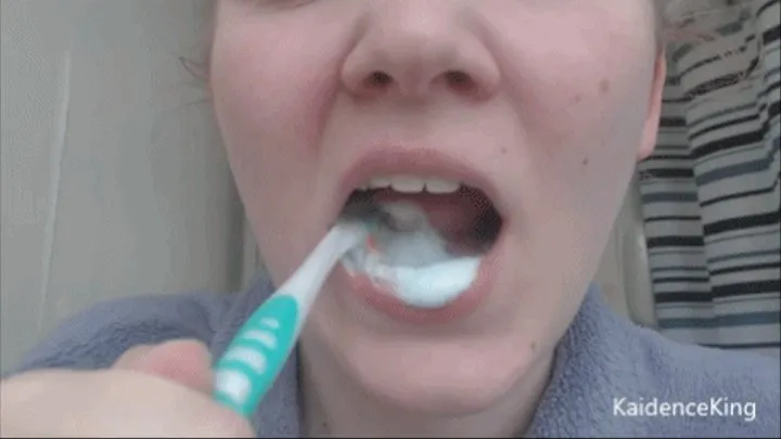 Close-up toothbrushing