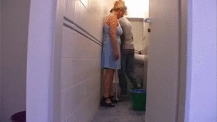 Granny fucked in the public toilet