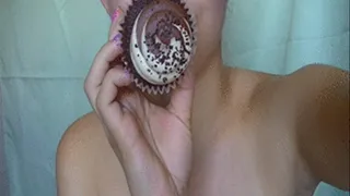 eating a cupcake