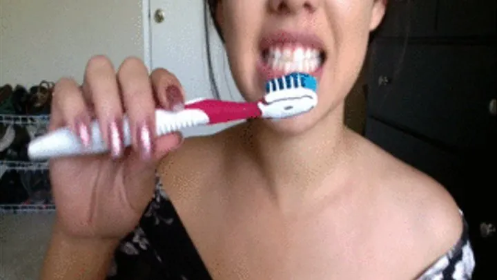 Brushing my teeth