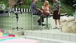 Big tit blonde MILF in pantyhose enjoys a hot outdoor fuck