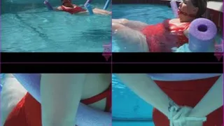 Jess bound and gagged left to float in the pool