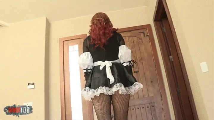 Redhead french maid hardfucked and facialed