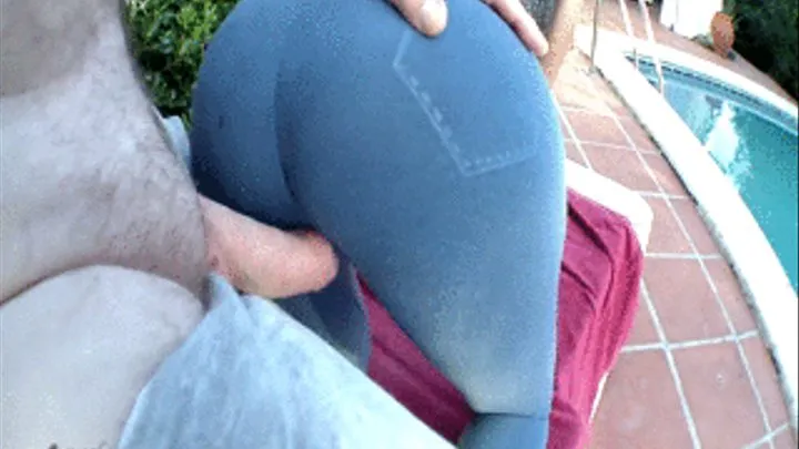 Hot brunette in spandex leggins teasing and sucking part 2