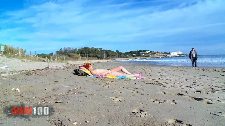 Hardcore fucking at the public nudist beach with hot redhead part 1