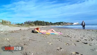 Hardcore fucking at the public nudist beach with hot redhead part 1