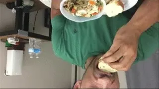 Jock eats dinner - licks plate clean