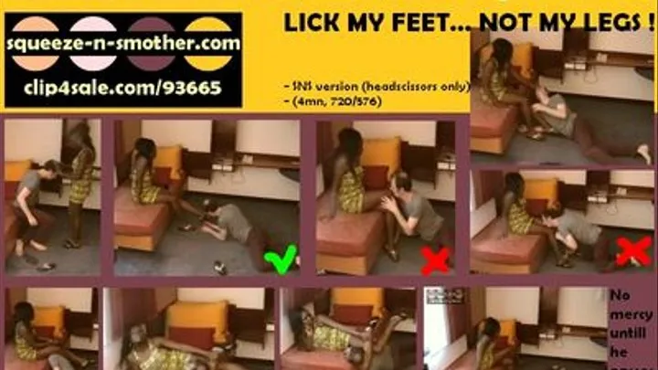 African Smother Queen's KO headscissors to her slave 001