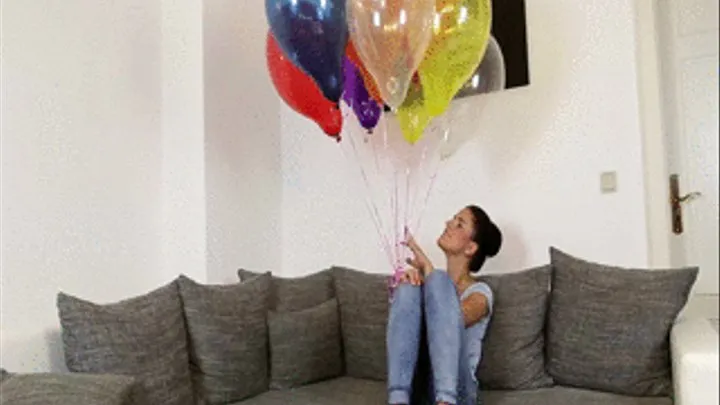 popping helium filled balloons